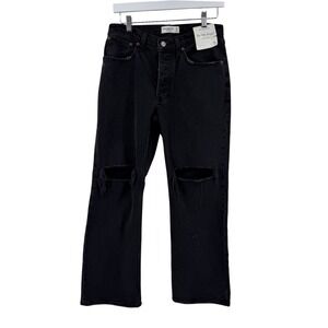 Abercrombie & Fitch Jeans The 90s Baggy Low Rise 26 S Black Womens Distressed